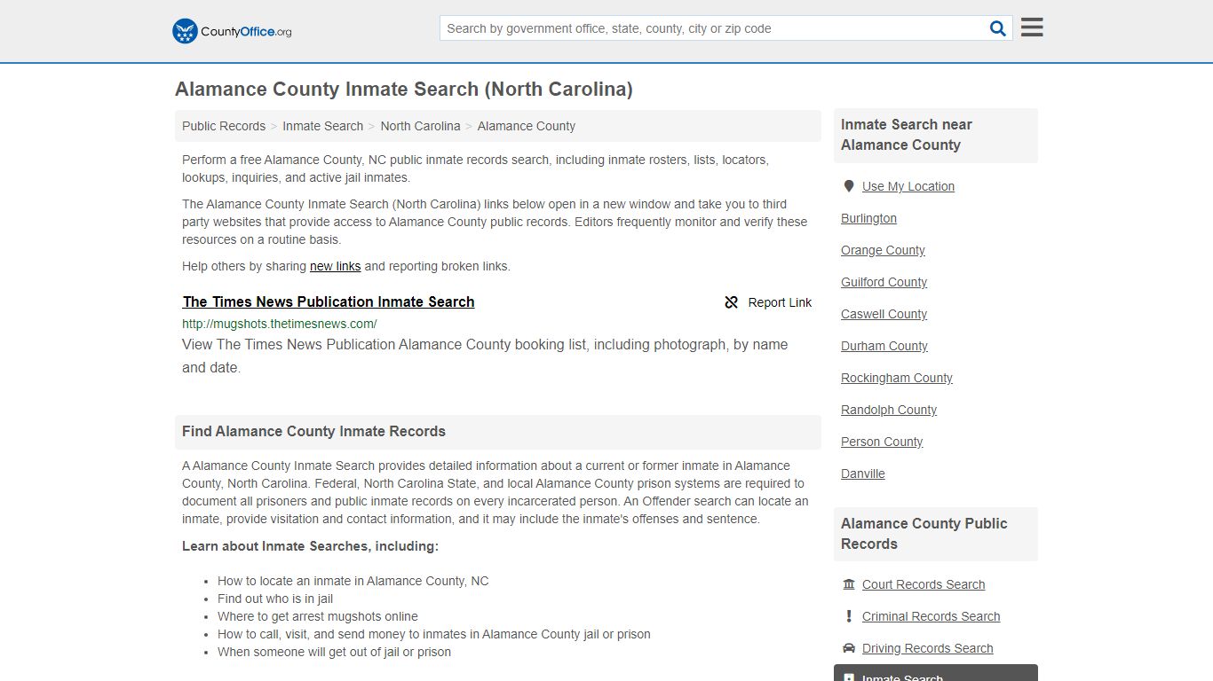 Inmate Search - Alamance County, NC (Inmate Rosters ...