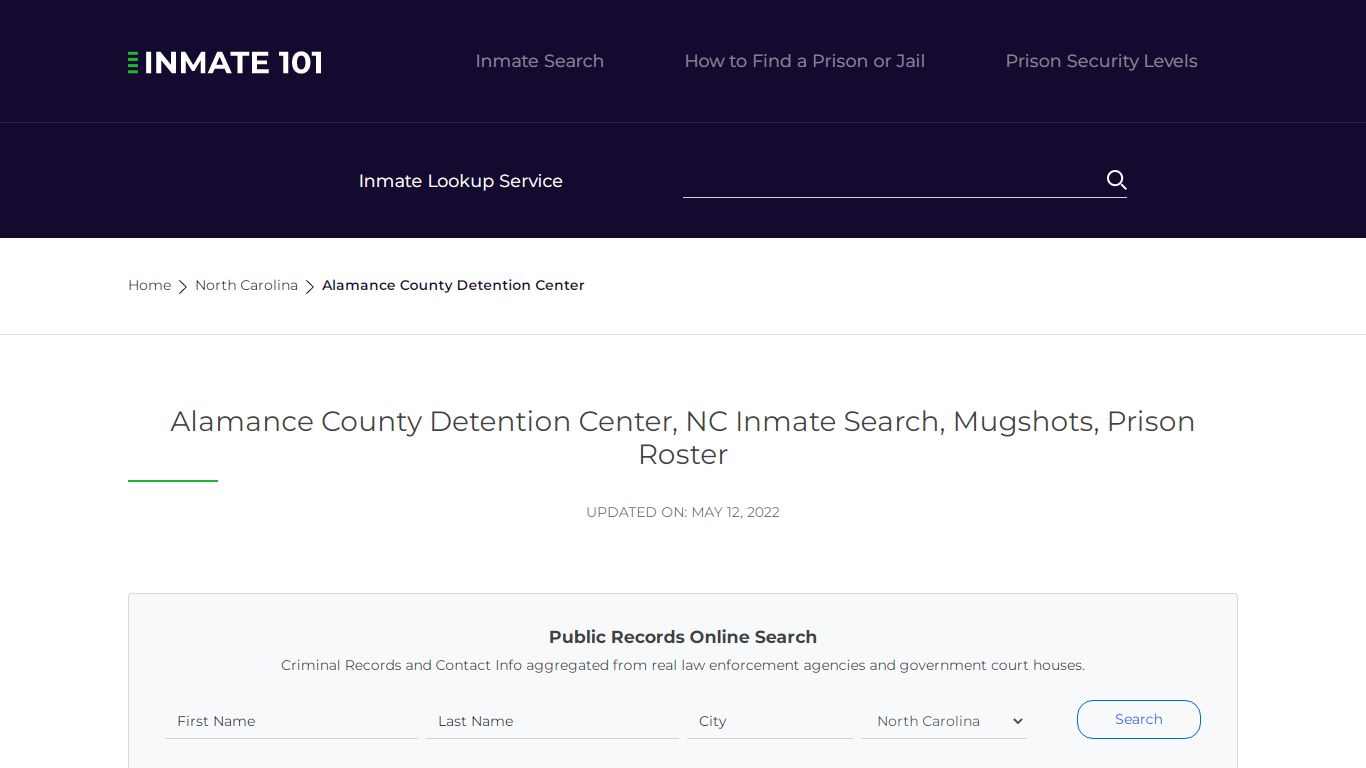 Alamance County Detention Center, NC Inmate Search ...